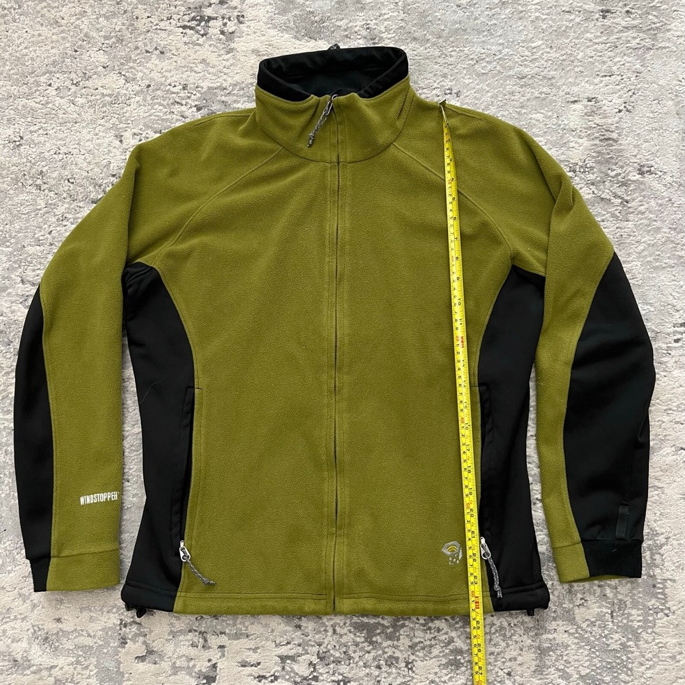 Mountain Hardwear Jacket Women 12 Green Full Zip Coat Fleece Outdoor Windstopper